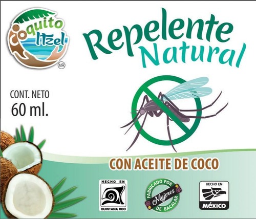 Imagen 3 de 4 de Repelente Para Mosquito Con Aceite De Coco (4 Bote De 60ml)