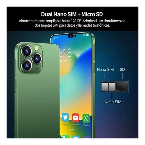 Android Mobile 14 Pro Max 6.1 Pulgadas De Ram (1 Gb) Y Rom