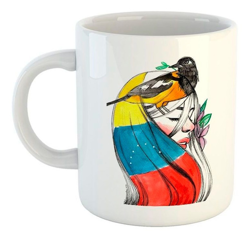 Taza De Ceramica Venezuela Turpial Bandera Mujer Woman