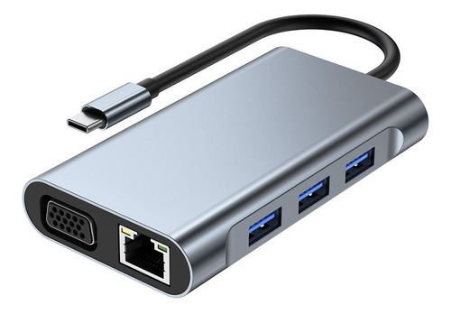Hub Adaptador Usb C A 3 Usb Red Vga Hdmi Tipo C Mac iPad Cel