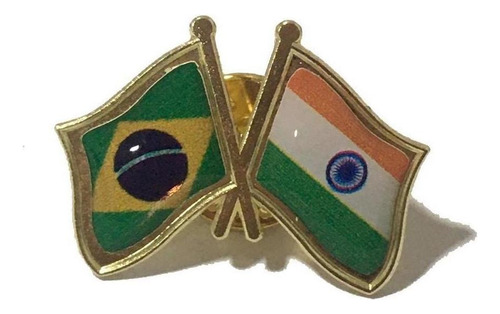 Pin Da Bandeira Do Brasil X Índia