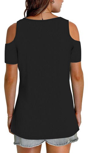 Top De Moda Con Hombros Descubiertos Y Transpirable De Color