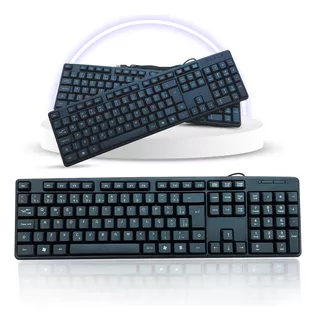 Teclado Com Fio Design Ergonomico Fácil Digitação