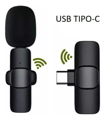 Micrófono inalámbrico de solapa H'maston de 2,4 GHz, color negro