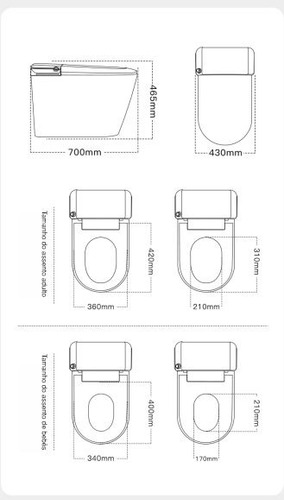 Vaso Sanitário Inteligente Luxo Smart Toilet Bacia Sanitária