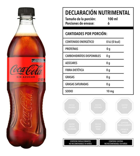 Kit 12 Refresco Coca-cola Sin AzĂșcar 600 Ml C/u Pet