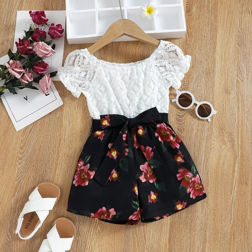 Trajes Infantiles, Ropa Para Bebés, Niñas, Encaje Floral, Bu