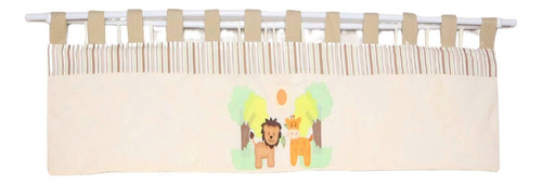 Cortina Para Quarto De Bebê Savana Palha 3 Peças