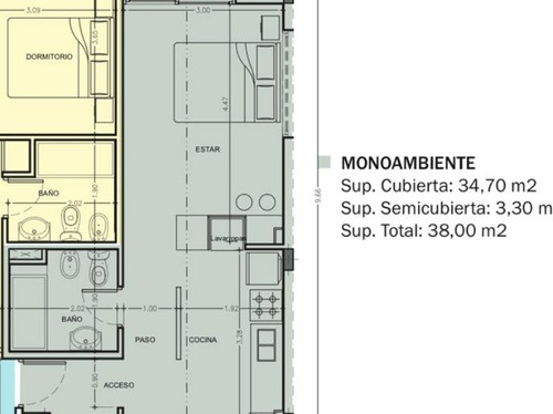 Imagen 6 de 6 de Monoambiente