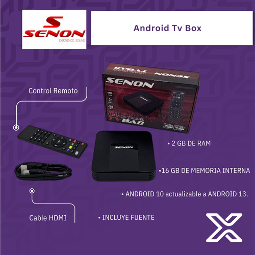 Android Tv Box 2 Gb De Ram + 16 Gb De Memoria Interna Tvba8 Negro Estándar