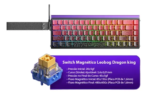 Teclado Magnético Aula Hero68 He 8k 0.01mm Rapid Trigger Snaptap