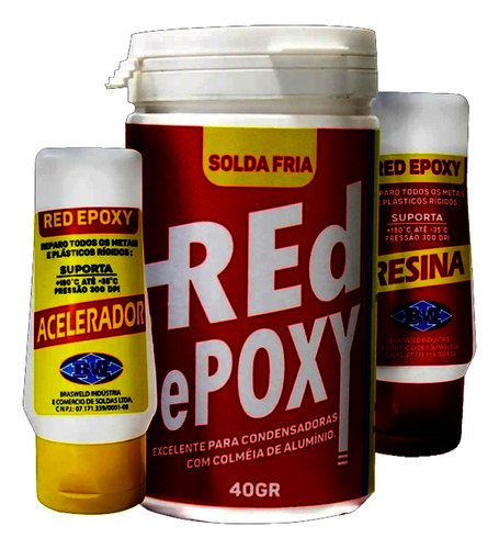 Solda A Frio Red Epoxi Refrigeração Serpentina D Aquecimento