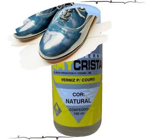 Verniz Para Couro Brilho Sapato Tenis Bota Amy Cristal 100ml