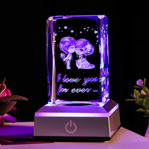 Luz Nocturna Led Rosa Con Corazón 3d, Regalo Para Madre