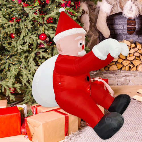 Papá Noel Inflable Grande Para Colgar De Navidad De 6,56