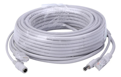 Cabo De Rede Duplo 30mt P/ Câmeras Ips, Dc 12v + Rj45 