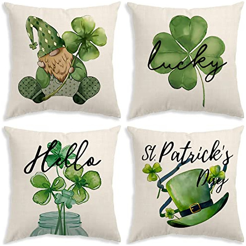 Fundas De Almohada Decorativas De Trébol De San Patric...