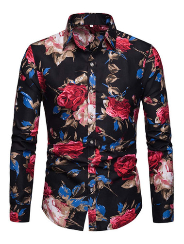 Polera Floral Casual De Manga Larga Talla Grande 1371