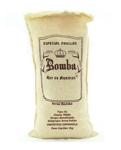 Imagem 1 de 3 de Arroz Espanhol Bomba Rey De Arroces Para Paella 1 Kg