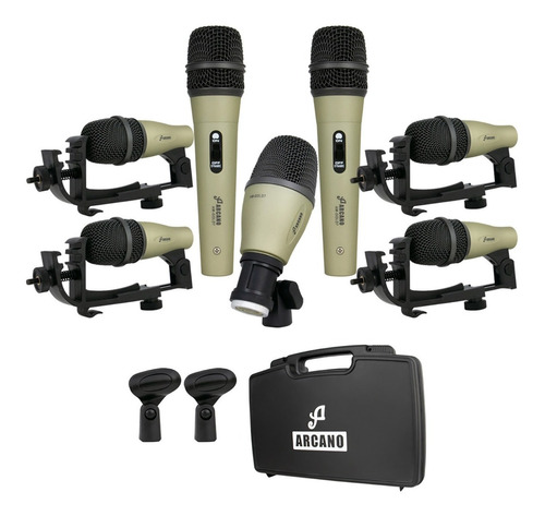 Kit De Microfones Dinâmicos Arcano Am-gold7 Para Bateria