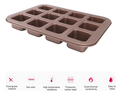 Molde Para Brownie De Acero Al Carbono, Molde Rectangular