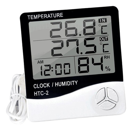 . Termómetro Digital Higrómetro Reloj Humedad Temperatura