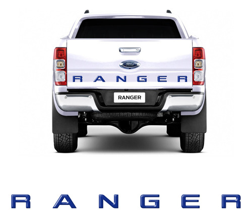 Faixa Traseira Ford Ranger Resinado Azul 2013/2019
