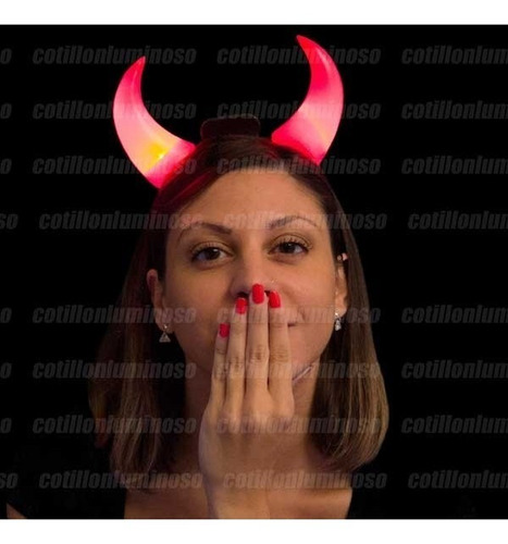 30 Vinchas Diablita Luminosas Led Diabla Diablo Cotillon