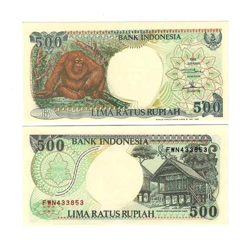 Indonesia - Billete 500 Rupias 1992 Orangután - Unc