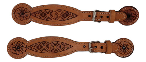 Correllón De Vaqueta Diseño Láser Para Espuelas