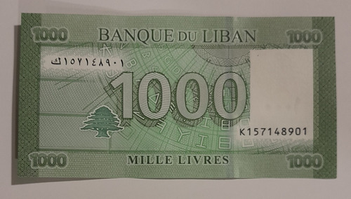 Billete 1.000 Libras, Pais Libano, Estado Unc