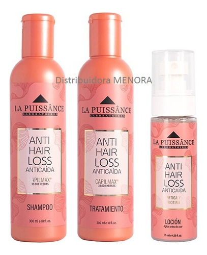 La Puissance Anti Caida Hair Loss Shampoo+tratamiento+ Spray