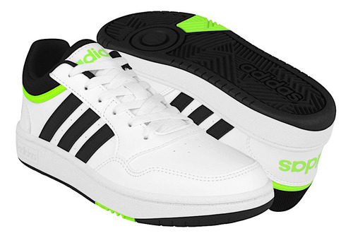 Tenis Joven adidas Hoops 3.0 Gw0428 Simipiel Blanco