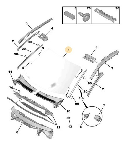 Parabrisa Peugeot 3008 Gt / 5008 Gt C/sensor Cod. 1617361880