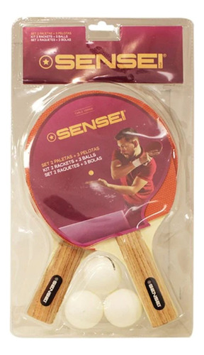 Set Sensei 2 Paletas+ 3 Pelotas Ping Pong (s44124)