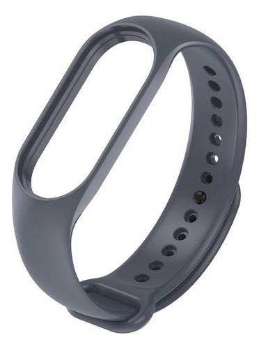 Pulseira De Silicone Premium Para Xiaomi Mi Smart Band 5 E 6 Cor Cinza-escuro