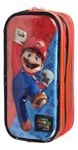 Lapicera Escolar The Super Mario Bros Movie En 3d Hardshell Color Rojo