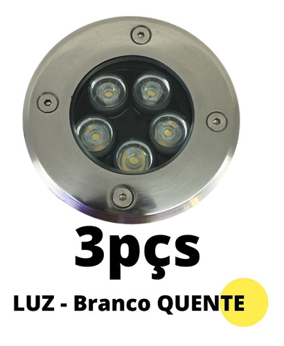 3 Balizador Spot Led 5w De Embutir No Piso Chão Loja Etc