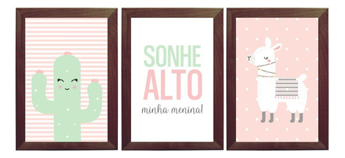 Kit 3 Quadros Decorativos - Lhama