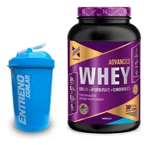 Comprar Advanced Whey Protein Xtrenght Proteína Isolada Concentrada Hidrolizada 2lb Sabor Vainilla + Shaker Batidor 600ml - Crecimiento Muscular