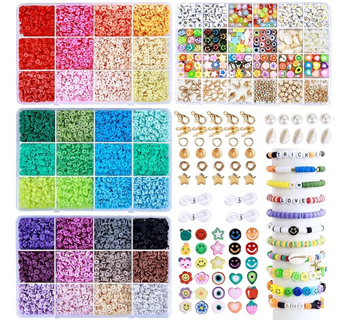 Juego 17050 Cuentas Arcilla Para Hacer Pulseras 36 Colores C