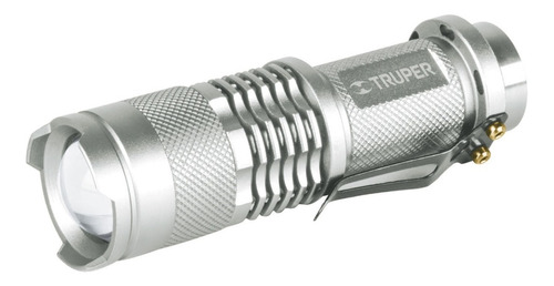 Linterna De Aluminio 1 Led De 40 Lm Con 1 Pila Truper 17256 Color de la linterna Plateado Color de la luz Blanco