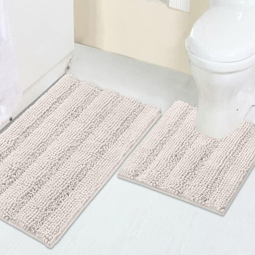 Juego De Alfombras De Baño De Chenilla Antideslizantes Para