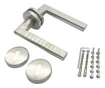 Comprar Manijas Picaportes Dobles Planas de Acero Inoxidable Satinado con Retroceso – Para Puertas de 30 a 60 mm, Uso Interior y Exterior