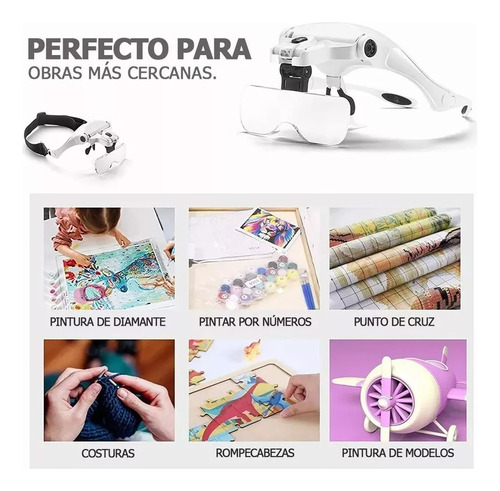 . Lentes Lupa Luz Led Genérica For Microblading, Pestañas.
