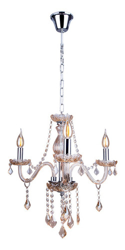 Lustre Pendente Cristal Sala Candelabro France Nice 3 Braços Cor Champagne 110V/220V