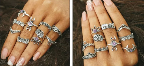 Anillos Midi Ring Set Combo Accesorios Femeninos Moda Mujer