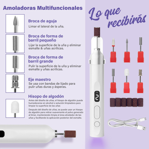 Lámparas Uv Saviland Pulidor Esmeril Uñas 2 In 1 Portátil