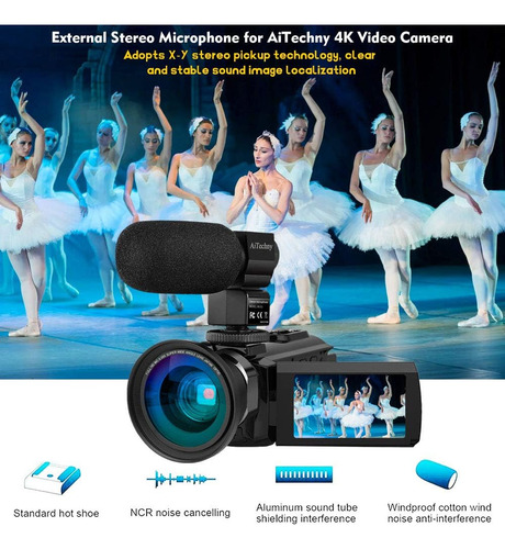 Videocámara 4k Digital Aitechny Vlogging Wifi 48mp 16x Zoom