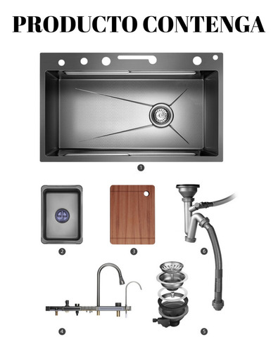 Combo Lavaplato Empotrado 80x45cm Acero Inox Inteligente